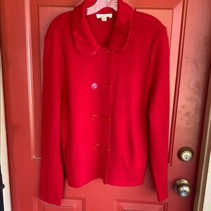 Coldwater Creek Red Cardigan Sweater